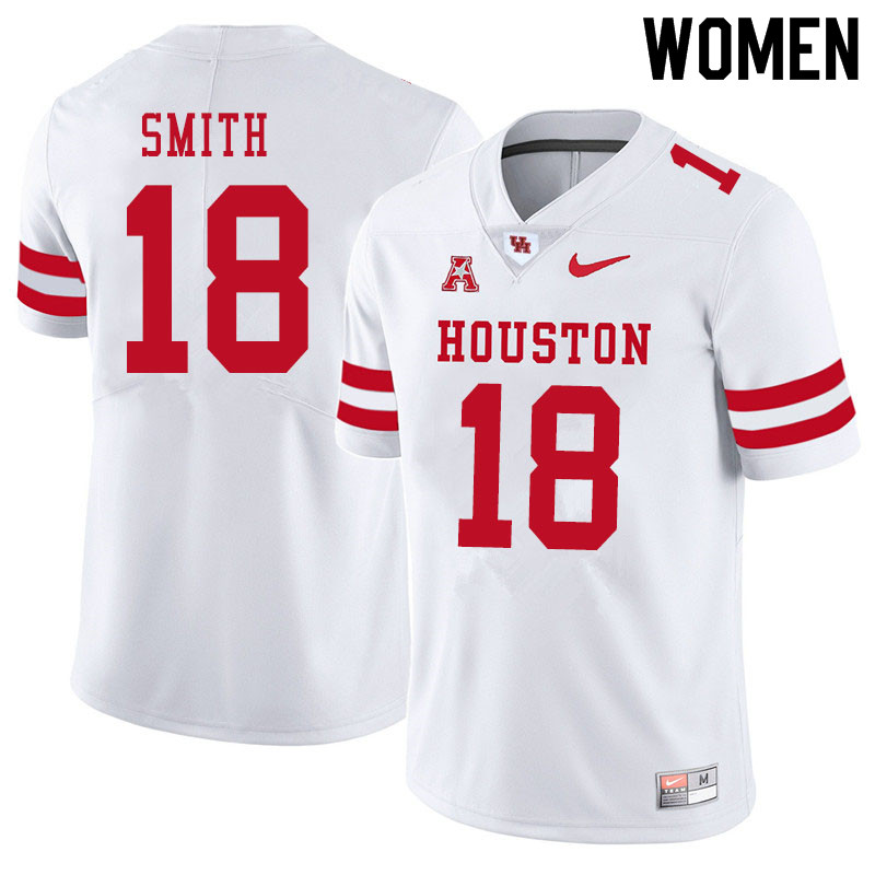 Women #18 Chandler Smith Houston Cougars College Football Jerseys Sale-White - Click Image to Close